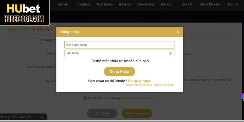 Các bước thực hiện thao tác truy cập tài khoản